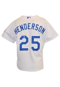 2003 Rickey Henderson Los Angeles Dodgers Game-Used & Autographed Home & Road Jerseys