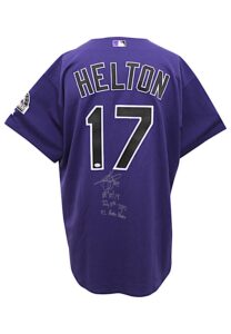 2003 Todd Helton Colorado Rockies Game-Used & Autographed Purple Alternate Full Uniform