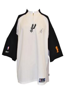 2004-05 San Antonio Spurs NBA Finals Player-Worn & Autographed Shooting Shirt Attributed To Tim Duncan