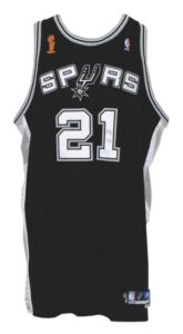 2004-05 Tim Duncan San Antonio Spurs NBA Finals Game-Used Road Jersey