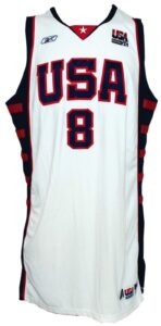 2004 Carmelo Anthony USA Olympic Game-Used Home Jersey 