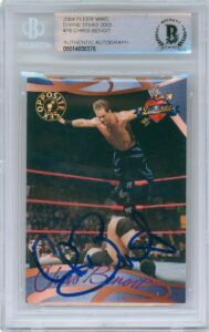 2004 Chris Benoit #76 Fleer WWE Signed Card