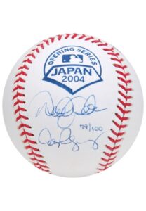 2004 Derek Jeter & Alex Rodriguez Autographed Japan Opening Series Limited Edition Baseball