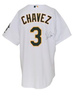 2004 Eric Chavez Oakland Athletics Game-Used & Autographed Home Jersey