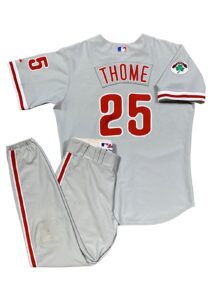 2004 Jim Thome Philadelphia Phillies Game-Used & Signed Road Uniform