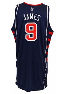 2004 LeBron James USA Olympic Game-Used & Autographed Road Jersey