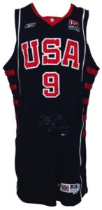 2004 LeBron James USA Olympic Game-Used & Autographed Road Jersey (UDA) (JSA)