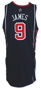 2004 LeBron James USA Olympic Game-Used & Autographed Road Jersey