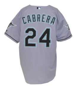 2004 Miguel Cabrera Florida Marlins Game Used Road Jersey