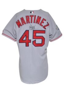 2004 Pedro Martinez Boston Red Sox Game-Used & Autographed Road Jersey with World Series Patch