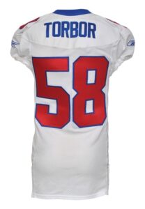 2004 Reggie Torbor Rookie New York Giants Game-Used Road Jersey