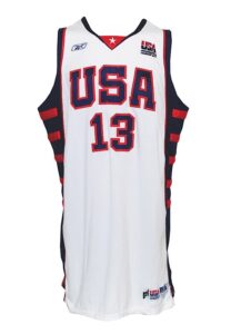 2004 Tim Duncan Team USA Men’s Basketball Game-Used Home Jersey