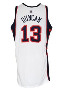 2004 Tim Duncan Team USA Olympic Game-Used Home Jersey