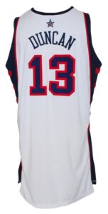 2004 Tim Duncan USA Olympic Game-Used Home Jersey