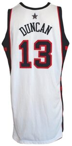 2004 Tim Duncan USA Olympic Game-Used Home Jersey