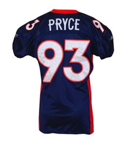 2004 Trevor Pryce Denver Broncos Game-Used Home Jersey