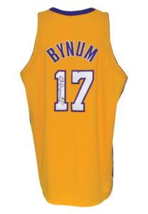 2005-06 Andrew Bynum Los Angeles Lakers Game-Used & Autographed Road Jersey