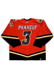 2005-06 Dion Phaneuf Calgary Flames Playoffs Game-Used Jersey