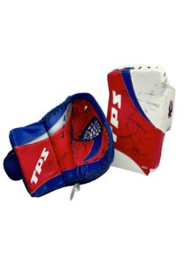 2005-06 Henrik Lundqvist NY Rangers Game-Used & Autographed Goalie Blocker & Glove