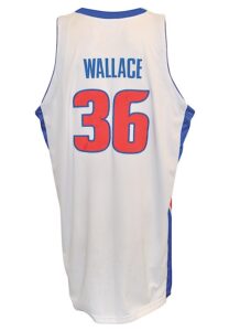 2005-06 Rasheed Wallace Detroit Pistons Game-Used & Autographed Home Jersey (JSA)