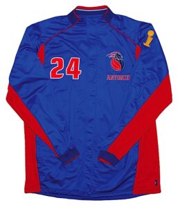 2005 Antonio McDyess Detroit Pistons Worn Road NBA Finals Warm-Up Jacket & Pants