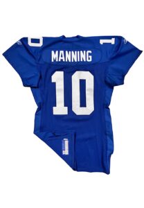 2005 Eli Manning NY Giants Playoffs Game-Used Home Jersey