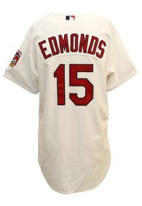 2005 Jim Edmonds St. Louis Cardinals Game-Used & Autographed Home Jersey