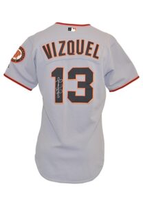 2005 Omar Vizquel San Francisco Giants Game-Used & Autographed Road Jersey