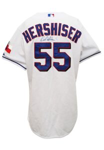 2005 Orel Hershiser Texas Rangers Coaches-Worn & Autographed Home Jersey