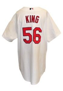 2005 Ray King St. Louis Cardinals Game-Used & Autographed Home Jersey