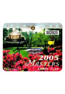 2005 Tiger Woods Single-Signed Masters Badge