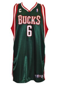 2006-07 Andrew Bogut Milwaukee Bucks Preseason Game-Used & Autographed Road Jersey