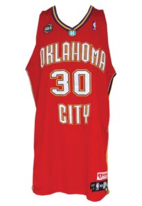 2006-07 David West New Orleans/OKC Hornets Game-Issued Valentine’s Day Jersey