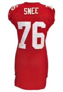 2006 Chris Snee New York Giants Game-Used Red Alternate Jersey