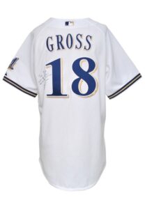 2006 Gabe Gross Milwaukee Brewers Game-Used & Autographed Home Jersey