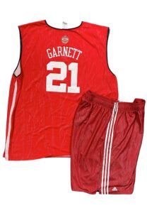 2006 Kevin Garnett NBA All-Star Game Practice Worn Reversible Jersey & Shorts