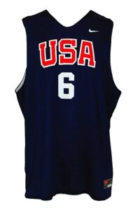 2006 LeBron James USA FIBA World Basketball Championships Worn Practice Jersey & Shooting Shirt