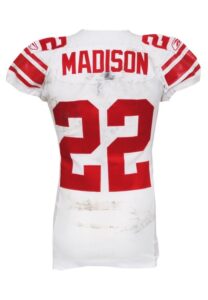 2006 Sam Madison New York Giants Game-Used Road Jersey