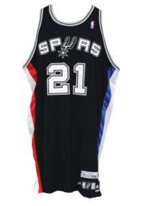 2006 Tim Duncan San Antonio Spurs NBA Europe Live Tour Game-Used Road Jersey