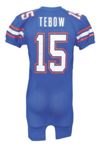 2006 Tim Tebow Florida Gators Freshman Year Bench Worn Home Jersey