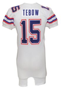 2006 Tim Tebow Florida Gators Freshman Year Bench Worn Road Jersey