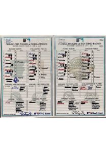 2007-08 Florida Marlins Autographed Line-Up Cards