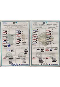 2007-08 Florida Marlins Autographed Line-Up Cards