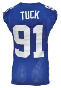 2007-08 Justin Tuck New York Giants Game-Used Home Jersey