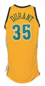 2007-08 Kevin Durant Rookie Seattle SuperSonics Game-Used Road Alternate Jersey