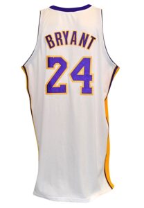 2007-08 Kobe Bryant Los Angeles Lakers Game-Used Sunday White Alternate Home Jersey 