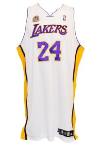 2007-08 Kobe Bryant Los Angeles Lakers Game-Used Sunday White Alternate Jersey