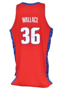 2007-08 Rasheed Wallace Detroit Pistons Game-Used Red Alternate Jersey