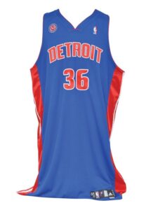 2007-08 Rasheed Wallace Detroit Pistons Game-Used Road Jersey