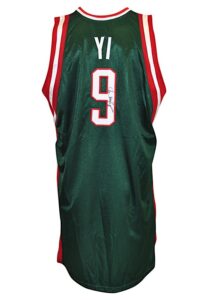 2007-08 Yi Jianlian Milwaukee Bucks Preseason Game-Used & Autographed Road Jersey